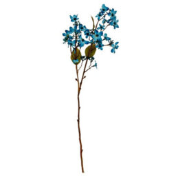 Hill Interiors Blue Vernicia Fordii Spray Artificial Flower - Plastic - L22 X W10 X H63 Cm - Blue