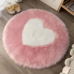 Living And Home Pink Round Soft Shaggy Area Rug Kids Rooms Decor Indoor Floor Rugs Dia 60 Cm - thumbnail 2