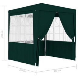 Walplus Professional Party Tent Garden Gazebo Canopy With Side Walls 2.5X2.5 M Green 90 G/mâ² - thumbnail 8