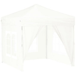 Walplus Folding Party Tent Garden Gazebo Canopy With Sidewalls White 2X2 M - thumbnail 2