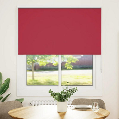 Berkfield Roller Blind Blackout Red 125X150 Cm Fabric Width 121.6 Cm Polyester - image 1