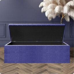 Safar 137Cm Wide Ottoman Storage Box - Blue Naples Ottoman Box With Storage - thumbnail 2