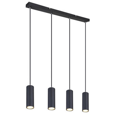Luminosa Lighting Luminosa Robby Bar Pendant Ceiling Light Matt Black 4X Gu10 - image 1