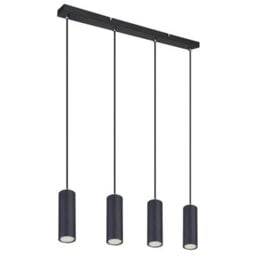 Luminosa Lighting Luminosa Robby Bar Pendant Ceiling Light Matt Black 4X Gu10 - thumbnail 2