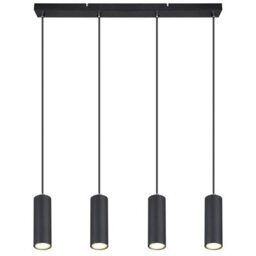 Luminosa Lighting Luminosa Robby Bar Pendant Ceiling Light Matt Black 4X Gu10 - thumbnail 3
