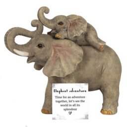 Elephant Mother And Baby Ornament With Mini Sentiment Card - thumbnail 2