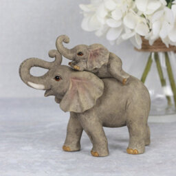 Elephant Mother And Baby Ornament With Mini Sentiment Card - thumbnail 1