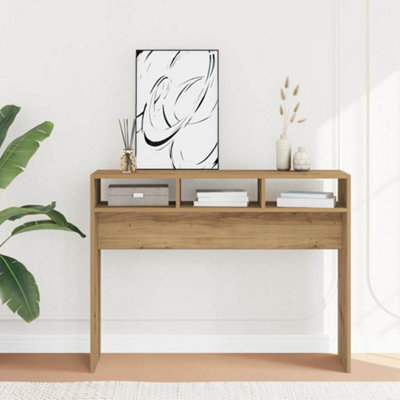 Berkfield Console Table Artisan Oak 105X30X80 Cm Engineered Wood - image 1