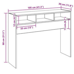 Berkfield Console Table Artisan Oak 105X30X80 Cm Engineered Wood - thumbnail 9