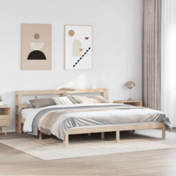 Berkfield Bed Frame With Headboard Without Mattress 200X200 Cm - thumbnail 1