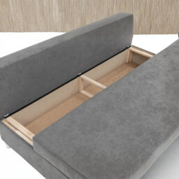 Dover Sofa Bed With Fold Out Sleeping Function Storage Upholstered Modern Design Includes Cushions Yellow - thumbnail 4