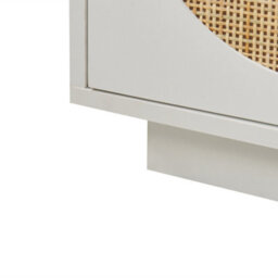 Beliani White 3-Door Sideboard With Rattan Front Handles - thumbnail 8