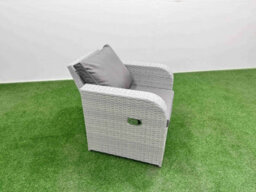 Fimous Pe Rattan High Back Lounge Sofa Set Adjustable Lifting Dining Or Coffee Table & Chairs Set 3 Stools Side Table - thumbnail 4