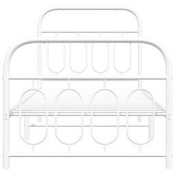 Berkfield Metal Bed Frame Without Mattress With Footboard White 90X200Cm - thumbnail 4