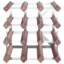Vidaxl Wine Rack For 12 Bottles Brown Solid Wood Pine - thumbnail 4