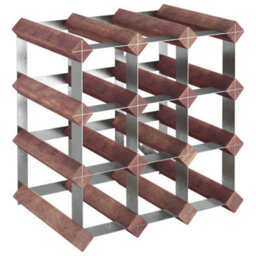 Vidaxl Wine Rack For 12 Bottles Brown Solid Wood Pine - thumbnail 2