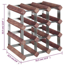 Vidaxl Wine Rack For 12 Bottles Brown Solid Wood Pine - thumbnail 3