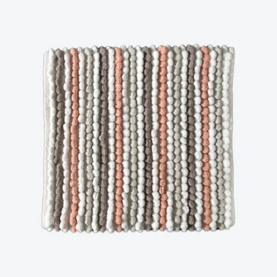 Allure Bath Fashions Striped Chunky Bobble Shower Mat - Blush Pink - image 1