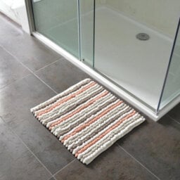 Allure Bath Fashions Striped Chunky Bobble Shower Mat - Blush Pink - thumbnail 2