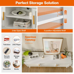 "Costway Tv Stand For Tvs Up To 65"" Media Console Table W/adjustable Shelf & 2-Door Cabinet" - thumbnail 8