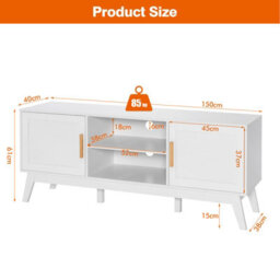 "Costway Tv Stand For Tvs Up To 65"" Media Console Table W/adjustable Shelf & 2-Door Cabinet" - thumbnail 2