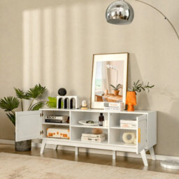 "Costway Tv Stand For Tvs Up To 65"" Media Console Table W/adjustable Shelf & 2-Door Cabinet" - thumbnail 3