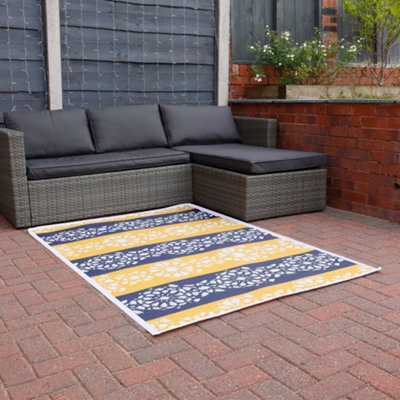 Gardenwize Outdoor Garden Camping Beach Grass Patio Carpet Patterned Rug Casablanca Mosaic - 120Cm X 180Cm - image 1