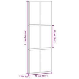 Berkfield Sliding Door Black 76X205 Cm Tempered Glass And Aluminium - thumbnail 8