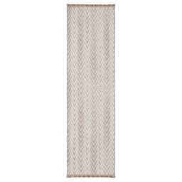 Loomed Neutral Beige Brown Herringbone Scandi Fringed Area Rug 120Cm X 170Cm - thumbnail 3