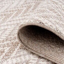 Loomed Neutral Beige Brown Herringbone Scandi Fringed Area Rug 120Cm X 170Cm - thumbnail 8