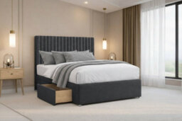 "Nexus Amalfi Plush Divan, Steel, 26"" Headboard, 2 Drawers Foot-End, Open Coil Mattress, Small Double" - thumbnail 1