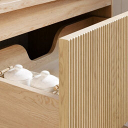Heze Furniture Nordic Bathroom Cabinet 60Cm With 2 Drawers And Round Basin - Cremona Oak - thumbnail 4