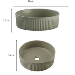 Heze Furniture Nordic Bathroom Cabinet 60Cm With 2 Drawers And Round Basin - Cremona Oak - thumbnail 6