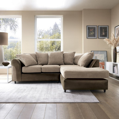 Abakus Direct Harvey Right Facing Corner Sofa In Brown - image 1