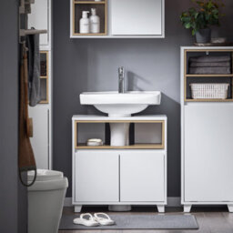 Sobuy Bzr148-W, Under Sink Cabinet Bathroom Vanity Unit Bathroom Cabinet Suitable For Pedestal Sinks,white,w60Xd30Xh60 - thumbnail 2