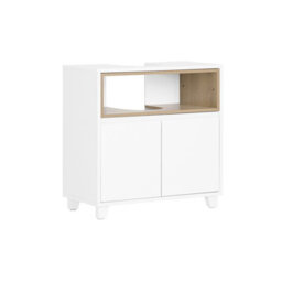 Sobuy Bzr148-W, Under Sink Cabinet Bathroom Vanity Unit Bathroom Cabinet Suitable For Pedestal Sinks,white,w60Xd30Xh60 - thumbnail 1