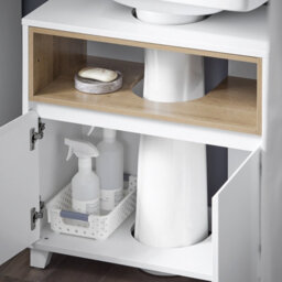 Sobuy Bzr148-W, Under Sink Cabinet Bathroom Vanity Unit Bathroom Cabinet Suitable For Pedestal Sinks,white,w60Xd30Xh60 - thumbnail 5