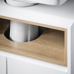Sobuy Bzr148-W, Under Sink Cabinet Bathroom Vanity Unit Bathroom Cabinet Suitable For Pedestal Sinks,white,w60Xd30Xh60 - thumbnail 9