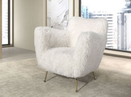 Angel Cerda White Long Pile Fabric Armchair - thumbnail 3