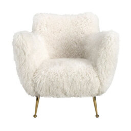 Angel Cerda White Long Pile Fabric Armchair - thumbnail 2