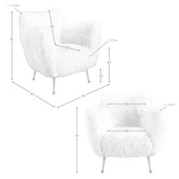 Angel Cerda White Long Pile Fabric Armchair - thumbnail 8