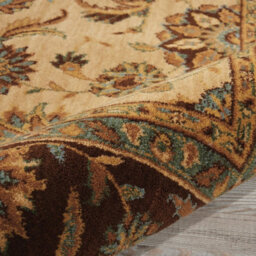 Traditional Beige Wool Luxurious Bordered Floral Rug For Dining Room Bedroom & Living Room-229Cm X 290Cm - thumbnail 4