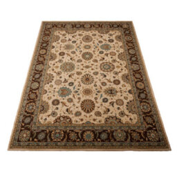 Traditional Beige Wool Luxurious Bordered Floral Rug For Dining Room Bedroom & Living Room-229Cm X 290Cm - thumbnail 5