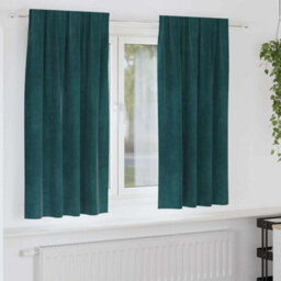 Berkfield Blackout Curtains With Top Tape 2 Pcs Dark Green Velvet