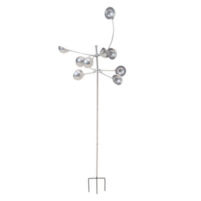 Garden Sanctuary Outdoor Metal Windmill Spinner With Ground Anchor - image 1