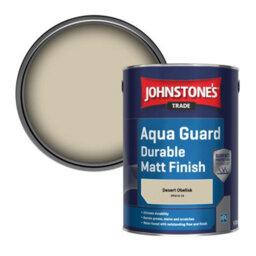 Johnstone's Trade Wood & Metal Aqua Guard Durable Matt Paint Desert Obelisk (Ppg14-10) 5L - thumbnail 1