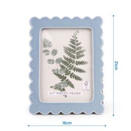 Candlelight Gloss Blue Scalloped Single Photo Frame (H)21Cm X (W)16Cm - thumbnail 4
