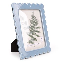 Candlelight Gloss Blue Scalloped Single Photo Frame (H)21Cm X (W)16Cm - thumbnail 3