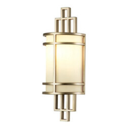 Luminosa Lighting Elstead Fusion Flush Wall Lamp, Painted Natural Brass