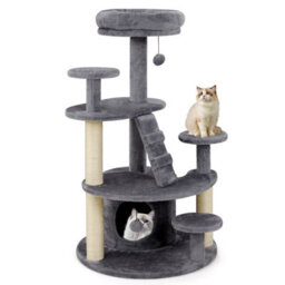 Costway Cat Tree Multilevel Cat Climbing Tower Kitty Activity Center-Grey - thumbnail 1